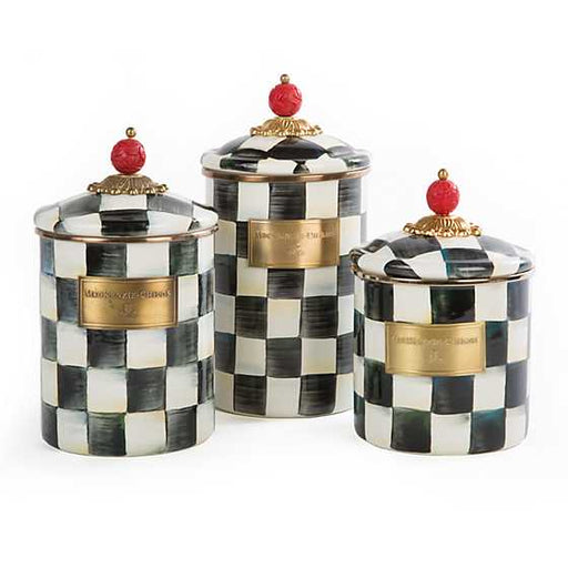 MacKenzie-Childs Kitchen Accessories Courtly Check Canisters - Set of 3