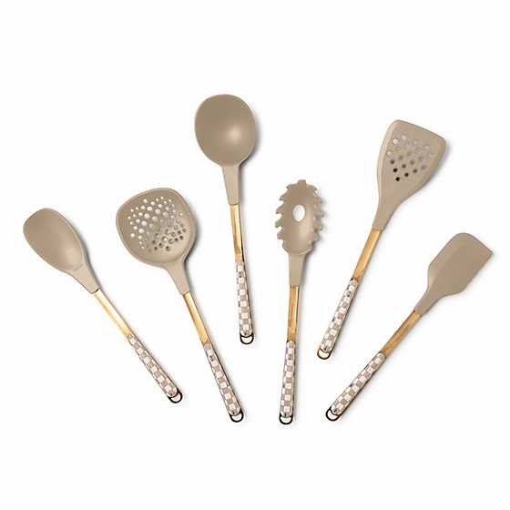 MacKenzie-Childs Kitchen Tools & Accessories Mocha Check Slotted Spatula