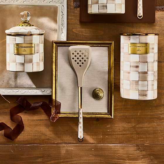 MacKenzie-Childs Kitchen Tools & Accessories Mocha Check Slotted Spatula