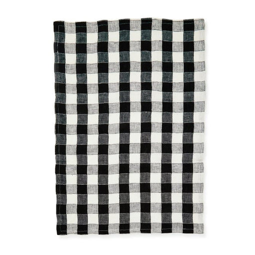 MacKenzie-Childs Kitchen Towels Black Check Linen Dish Towel