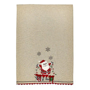 MacKenzie-Childs Kitchen Towels Mackenzie-Childs Santa with Tree Lights Embroidered Dish Towels, Set of 2