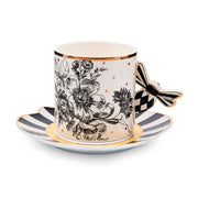 MacKenzie-Childs Mug Bee Toile Mug & Saucer Set