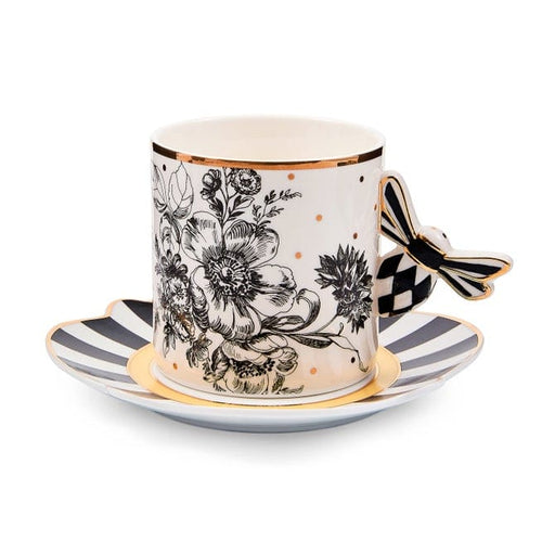 MacKenzie-Childs Mug Bee Toile Mug & Saucer Set