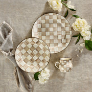 MacKenzie-Childs Mugs Mocha Check Mug