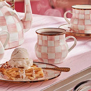 MacKenzie-Childs Mugs Rosy Check Enamel Mug