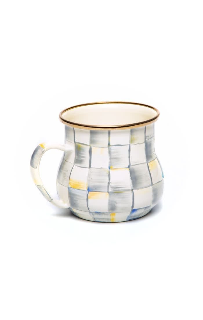 MacKenzie-Childs Mugs Sterling Check Enamel Mug