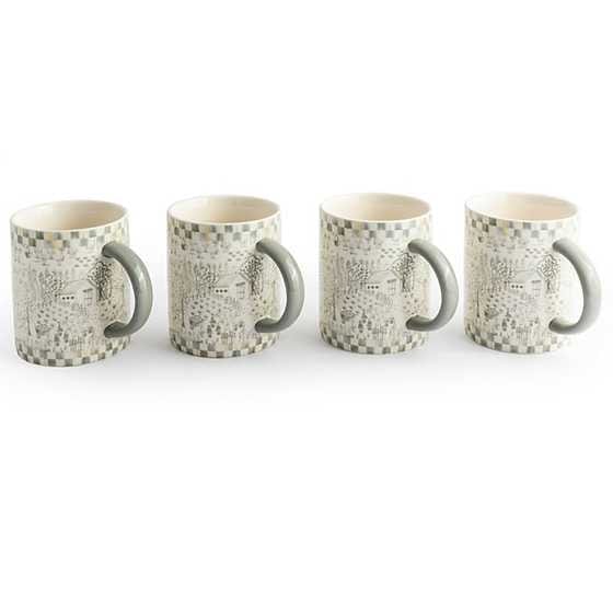 MacKenzie-Childs Mugs Sterling Cottage Mugs, Set of 4