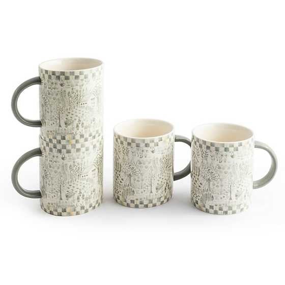 MacKenzie-Childs Mugs Sterling Cottage Mugs, Set of 4