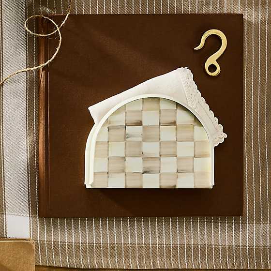 MacKenzie-Childs Napkin Holders Mocha Check Napkin Holder