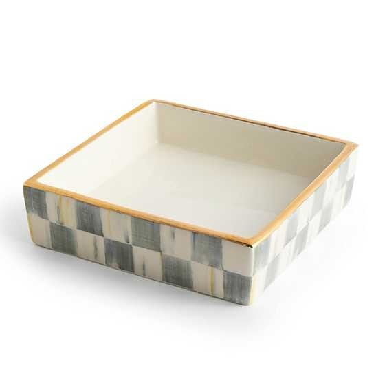 MacKenzie-Childs Napkin Holders Sterling Check Cocktail Napkin Holder