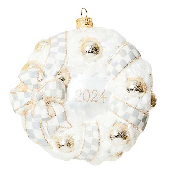 MacKenzie-Childs Ornament 2024 Crystal Palace Wreath Glass Ornament