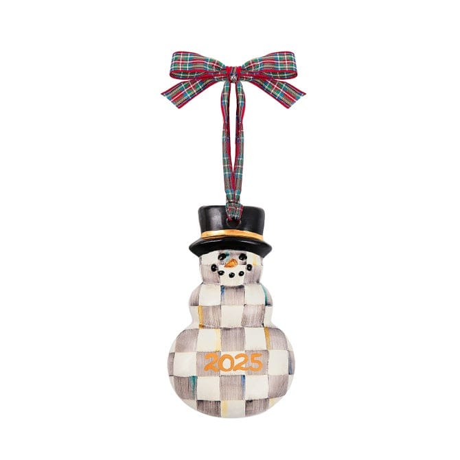 MacKenzie-Childs Ornament Sterling Check 2025 Snowman Ornament