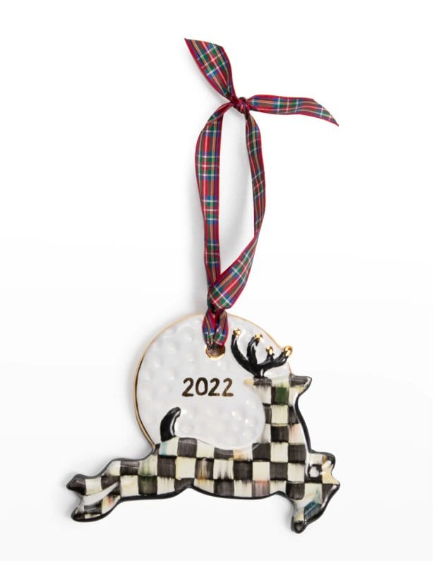 MacKenzie-Childs Ornaments 2022 Courtly Check Stag Christmas Ornament - FINAL  SALE