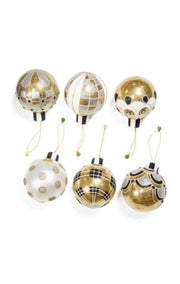 MacKenzie-Childs Ornaments Glam Up Glass Ball Ornaments - Set of 6