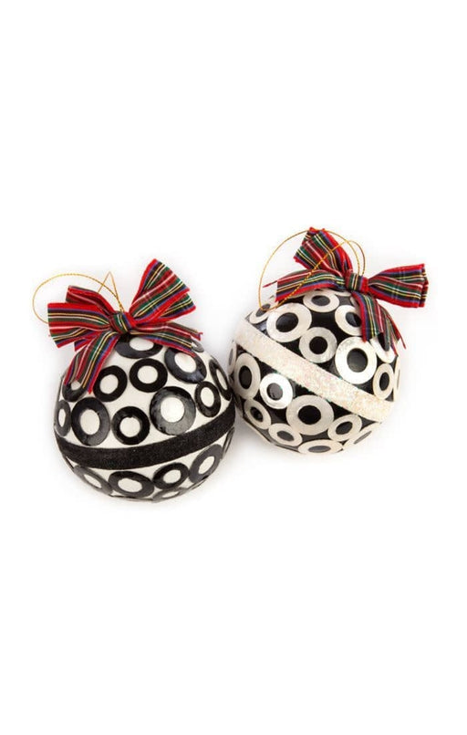 MacKenzie-Childs Ornaments Mod Capiz Ball Ornaments - Set of 2