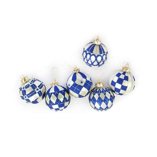 MacKenzie-Childs Ornaments Royal Glass Ball Ornaments - Set of 6