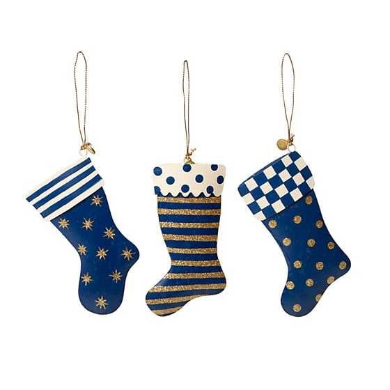 MacKenzie-Childs Ornaments Royal Stocking Ornaments - Set of 3