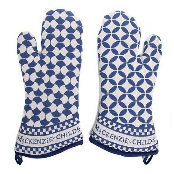 MacKenzie-Childs Oven Mitts Geo Oven Mitts - Royal - Set of 2