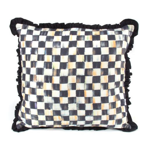 MacKenzie-Childs Pillow Courtly Check Ruffled Square Throw Pillow