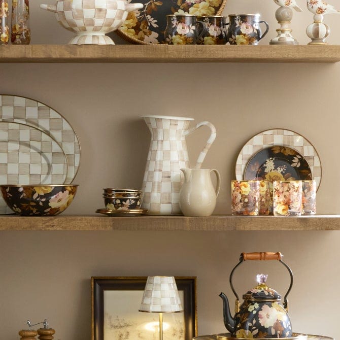 MacKenzie-Childs Pitcher Mackenzie-Childs Mocha Check Large Practical Pitcher