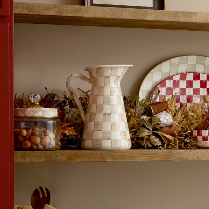 MacKenzie-Childs Pitcher Mackenzie-Childs Mocha Check Large Practical Pitcher