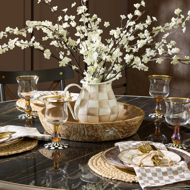 MacKenzie-Childs Pitcher Mocha Check Pitcher