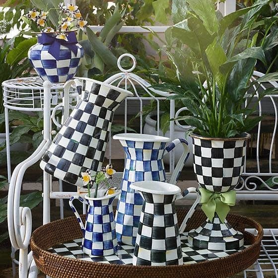 MacKenzie-Childs Pitchers Royal Check Practical Pitcher - Large