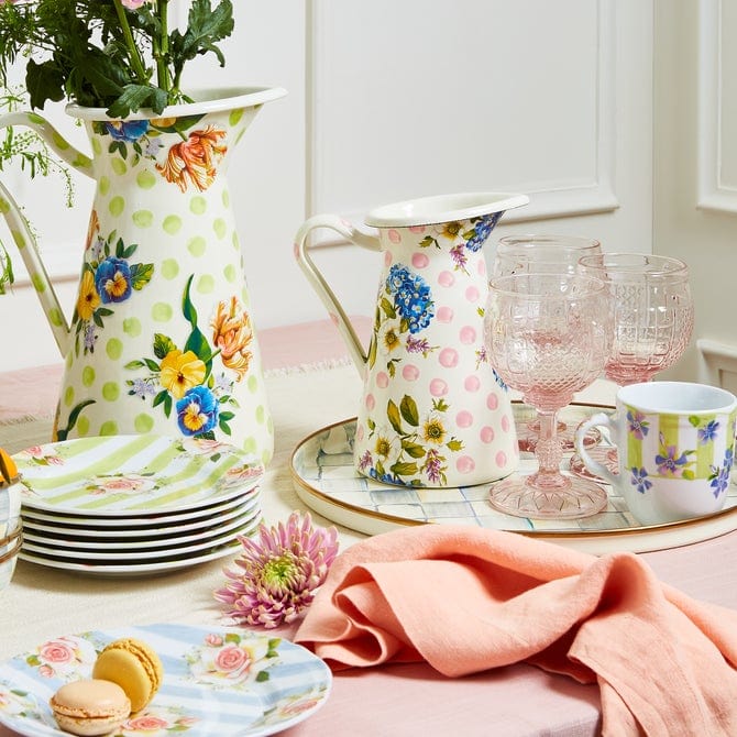 MacKenzie-Childs Pitchers Wildflowers Enamel Medium Practical Pitcher - Pink