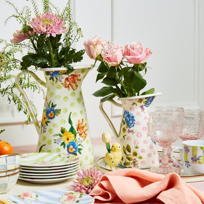 MacKenzie-Childs Pitchers Wildflowers Enamel Medium Practical Pitcher - Pink