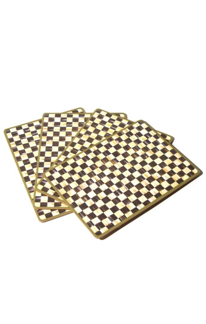 MacKenzie-Childs Placemats Courtly Check Cork Back Placemats - Set of 4