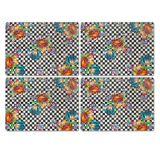 MacKenzie-Childs Placemats Courtly Flower Market Cork Back Placemats - Set of 4