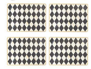 MacKenzie-Childs Placemats Courtly Harlequin Cork Back Placemats - Set of 4