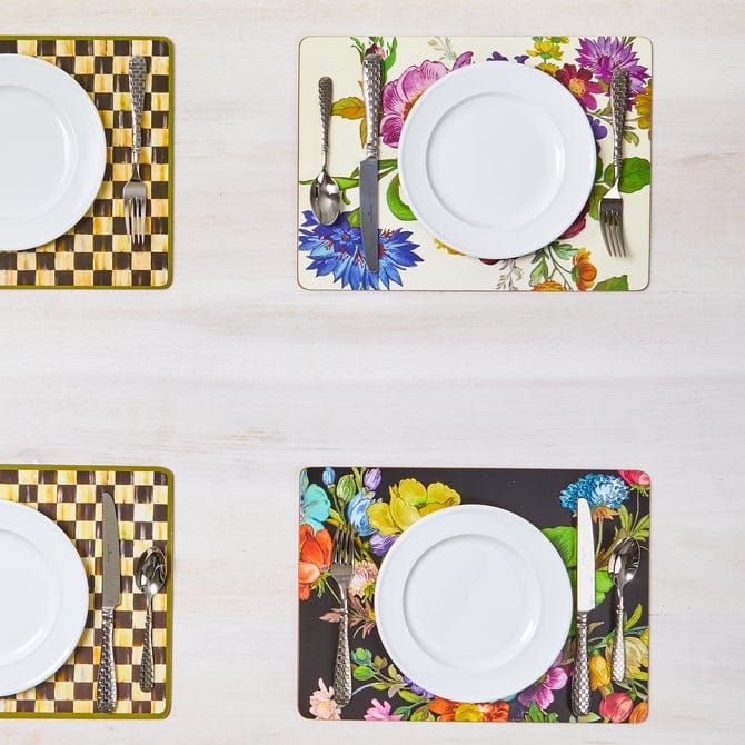 MacKenzie-Childs Placemats MacKenzie-Childs Flower Market Placemats - White - Set of 4