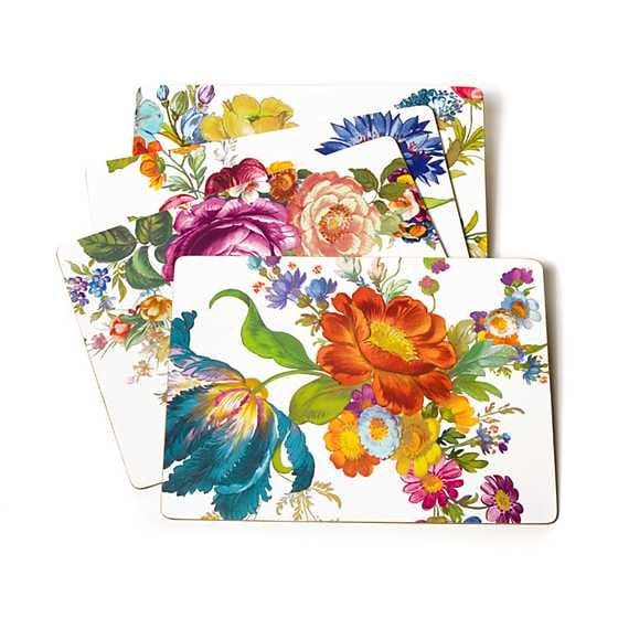 MacKenzie-Childs Placemats MacKenzie-Childs Flower Market Placemats - White - Set of 4