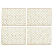 MacKenzie-Childs Placemats Mocha Check Cork Back Placemats, Set of 4