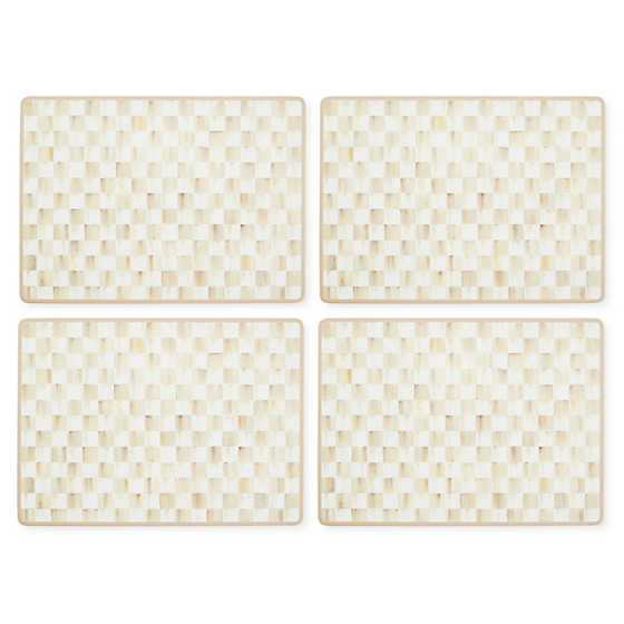 MacKenzie-Childs Placemats Mocha Check Cork Back Placemats, Set of 4