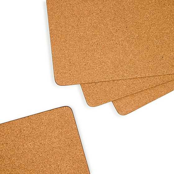 MacKenzie-Childs Placemats Mocha Check Cork Back Placemats, Set of 4