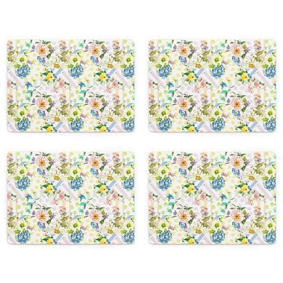 MacKenzie-Childs Placemats Wildflowers Cork Back Placemats - Set of 4