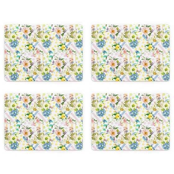 MacKenzie-Childs Placemats Wildflowers Cork Back Placemats - Set of 4