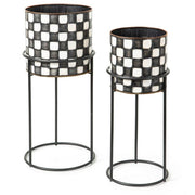 MacKenzie-Childs Planter Check It Out Planters, Set of 2
