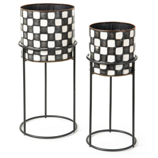 MacKenzie-Childs Planter Check It Out Planters, Set of 2