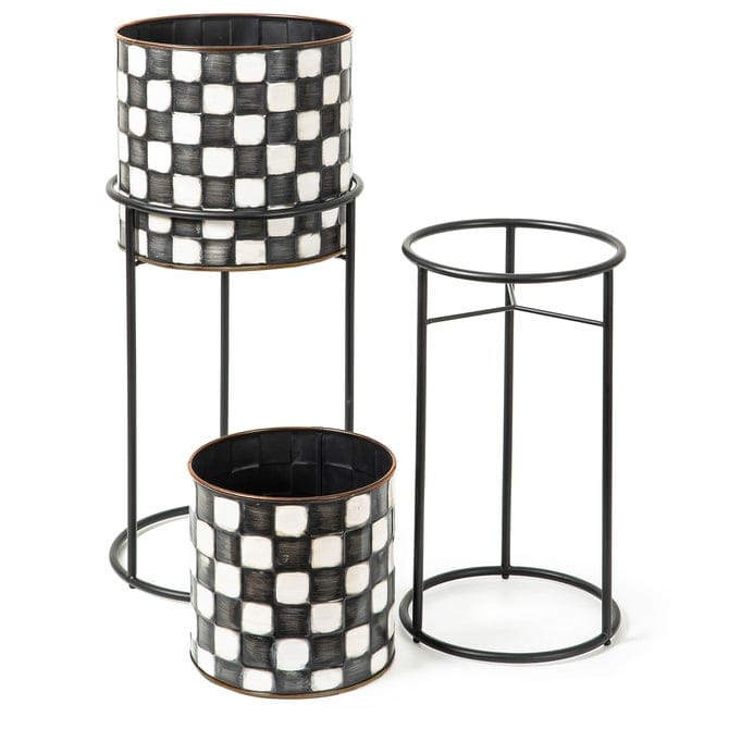MacKenzie-Childs Planter Check It Out Planters, Set of 2