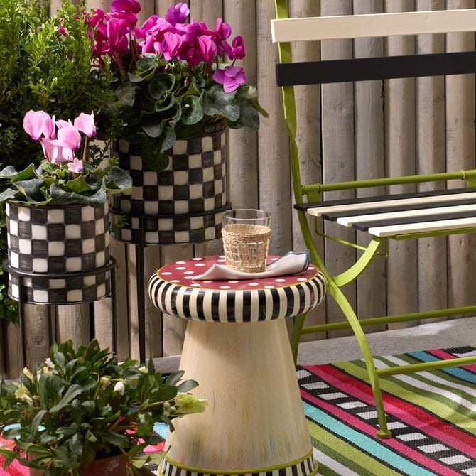 MacKenzie-Childs Planter Check It Out Planters, Set of 2