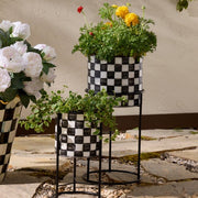 MacKenzie-Childs Planter Check It Out Planters, Set of 2