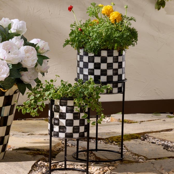 MacKenzie-Childs Planter Check It Out Planters, Set of 2