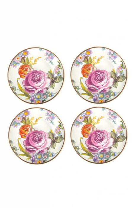 MacKenzie-Childs Plates Flower Market Canape Plates - Set of 4