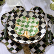 MacKenzie-Childs Plates Lucky Check Clover Plate