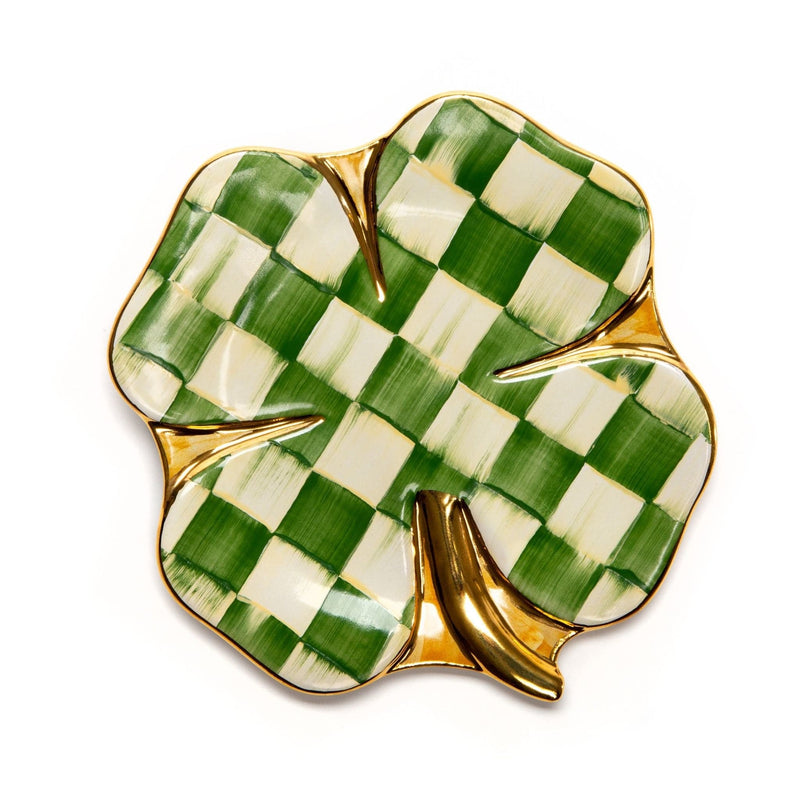 MacKenzie-Childs Plates Lucky Check Clover Plate