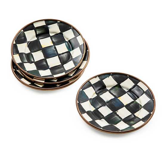 MacKenzie-Childs Plates Mackenzie-Childs Courtly Check Enamel Canape Plates - Set of 4