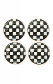MacKenzie-Childs Plates MacKenzie-Childs Courtly Check Enamel Canape Plates - Set of 4